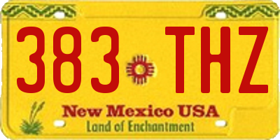 NM license plate 383THZ