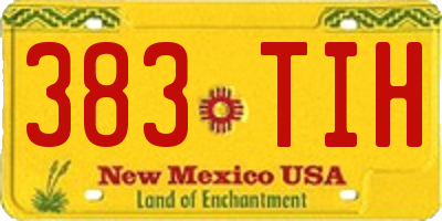 NM license plate 383TIH