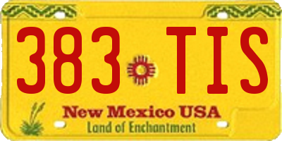 NM license plate 383TIS