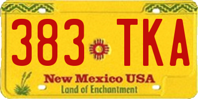 NM license plate 383TKA