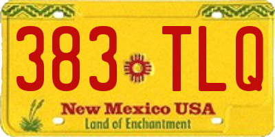 NM license plate 383TLQ