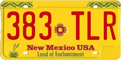 NM license plate 383TLR