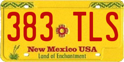 NM license plate 383TLS