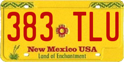 NM license plate 383TLU