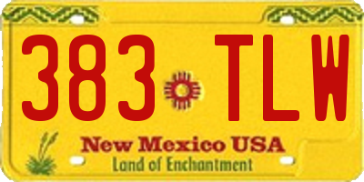 NM license plate 383TLW