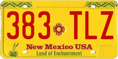 NM license plate 383TLZ