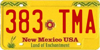 NM license plate 383TMA