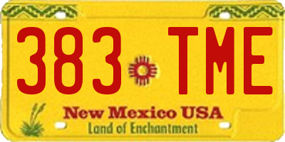 NM license plate 383TME