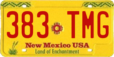 NM license plate 383TMG