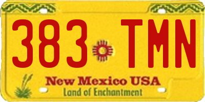 NM license plate 383TMN