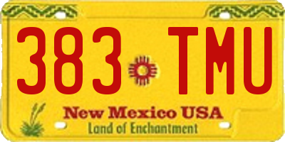 NM license plate 383TMU