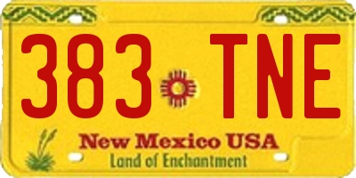 NM license plate 383TNE