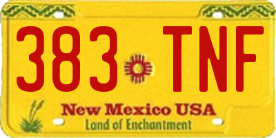 NM license plate 383TNF