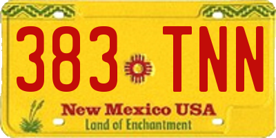 NM license plate 383TNN