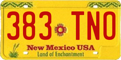 NM license plate 383TNO