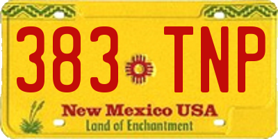 NM license plate 383TNP