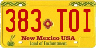 NM license plate 383TOI