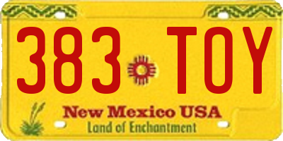 NM license plate 383TOY
