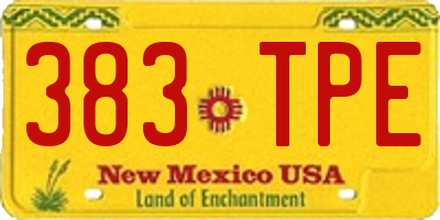 NM license plate 383TPE
