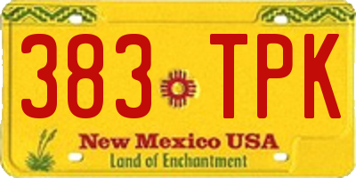 NM license plate 383TPK