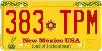 NM license plate 383TPM