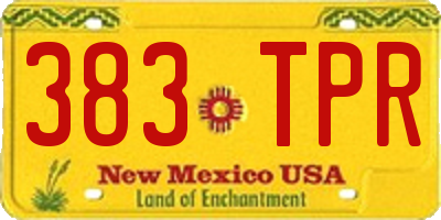 NM license plate 383TPR