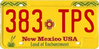 NM license plate 383TPS