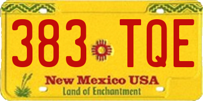 NM license plate 383TQE