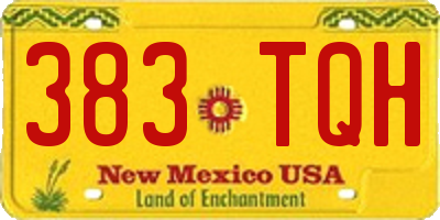 NM license plate 383TQH