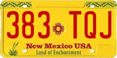 NM license plate 383TQJ