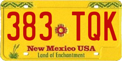 NM license plate 383TQK