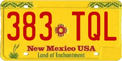 NM license plate 383TQL