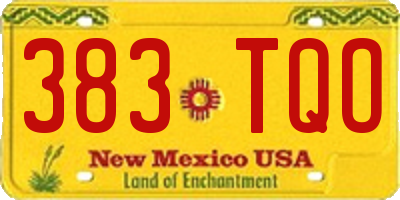 NM license plate 383TQO
