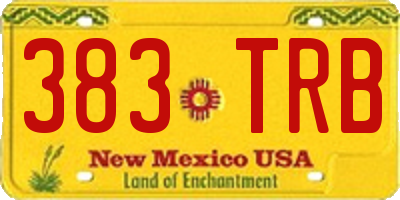 NM license plate 383TRB