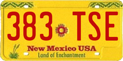 NM license plate 383TSE