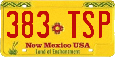 NM license plate 383TSP