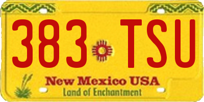 NM license plate 383TSU