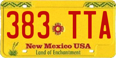 NM license plate 383TTA