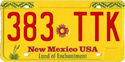 NM license plate 383TTK