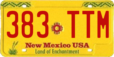 NM license plate 383TTM