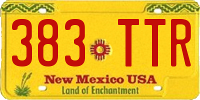 NM license plate 383TTR