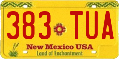 NM license plate 383TUA