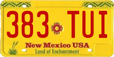 NM license plate 383TUI