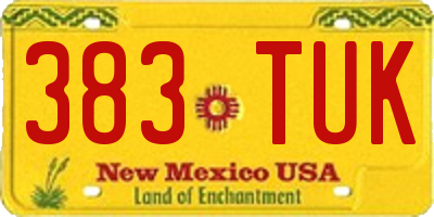 NM license plate 383TUK