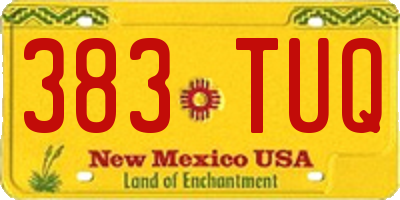 NM license plate 383TUQ