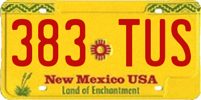 NM license plate 383TUS