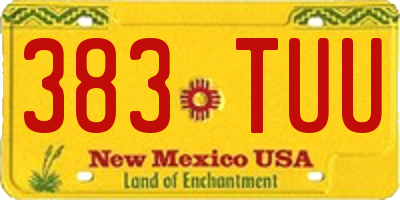 NM license plate 383TUU