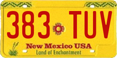 NM license plate 383TUV