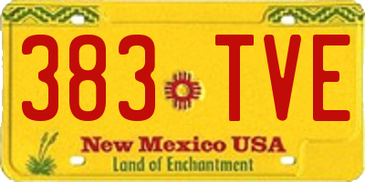 NM license plate 383TVE