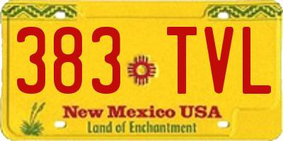 NM license plate 383TVL